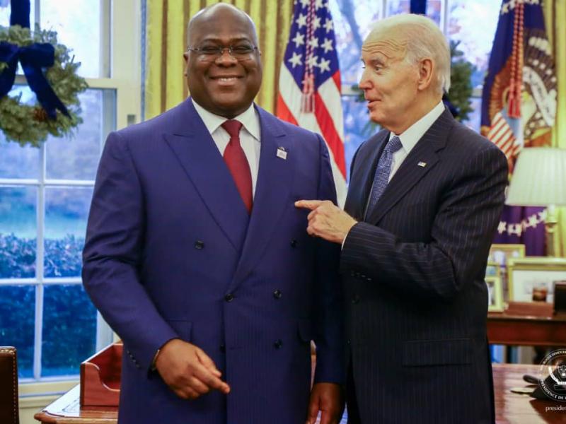 À droite Félix Tshisekedi et Joe Biden. 